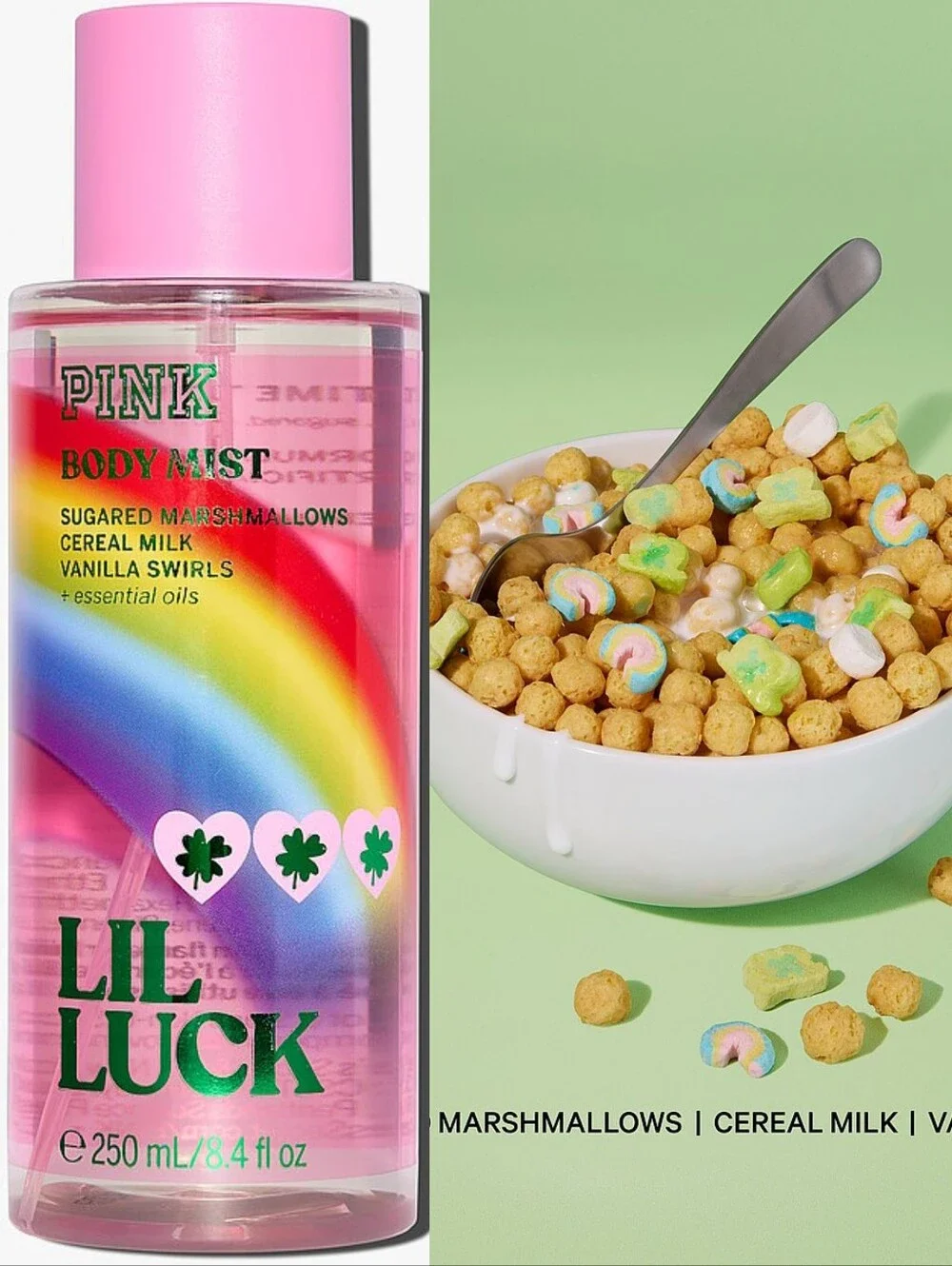 PINK Victoria's Secret Lil Luck Fragrance Body Mist - Sugared Marshmallows Scent